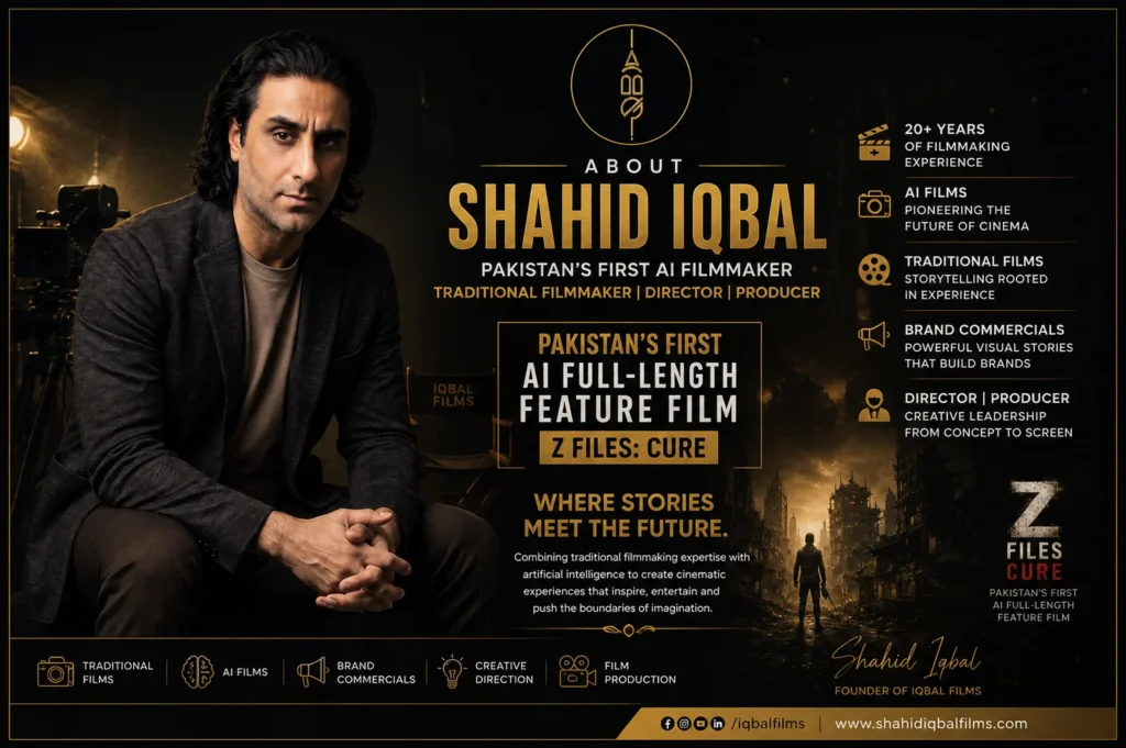 Shahid Iqbal - Pakistan's First AI Filmmaker and creator of Pakistan's First AI Full-Length Feature Film Z FILES: CURE