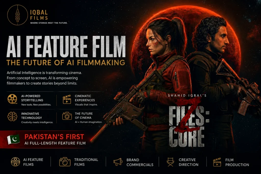 AI Feature Film showcasing Z FILES: CURE, Pakistan's First AI Full-Length Feature Film by Iqbal Films