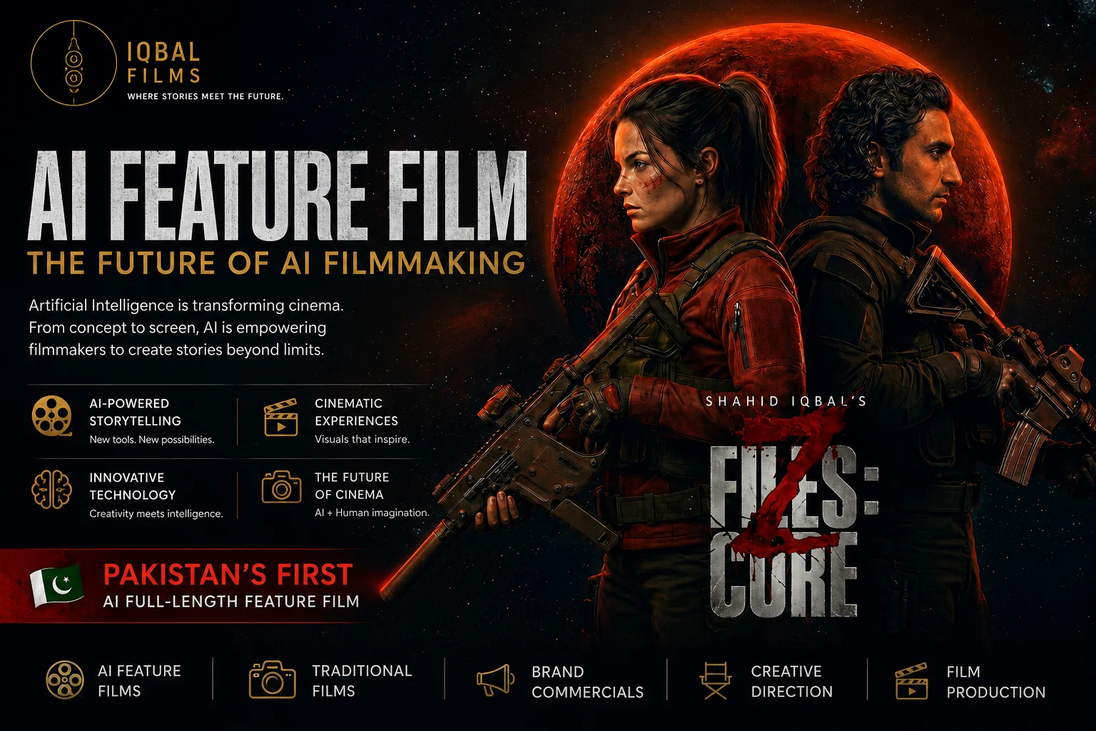AI Feature Film showcasing Z FILES: CURE, Pakistan's First AI Full-Length Feature Film by Iqbal Films
